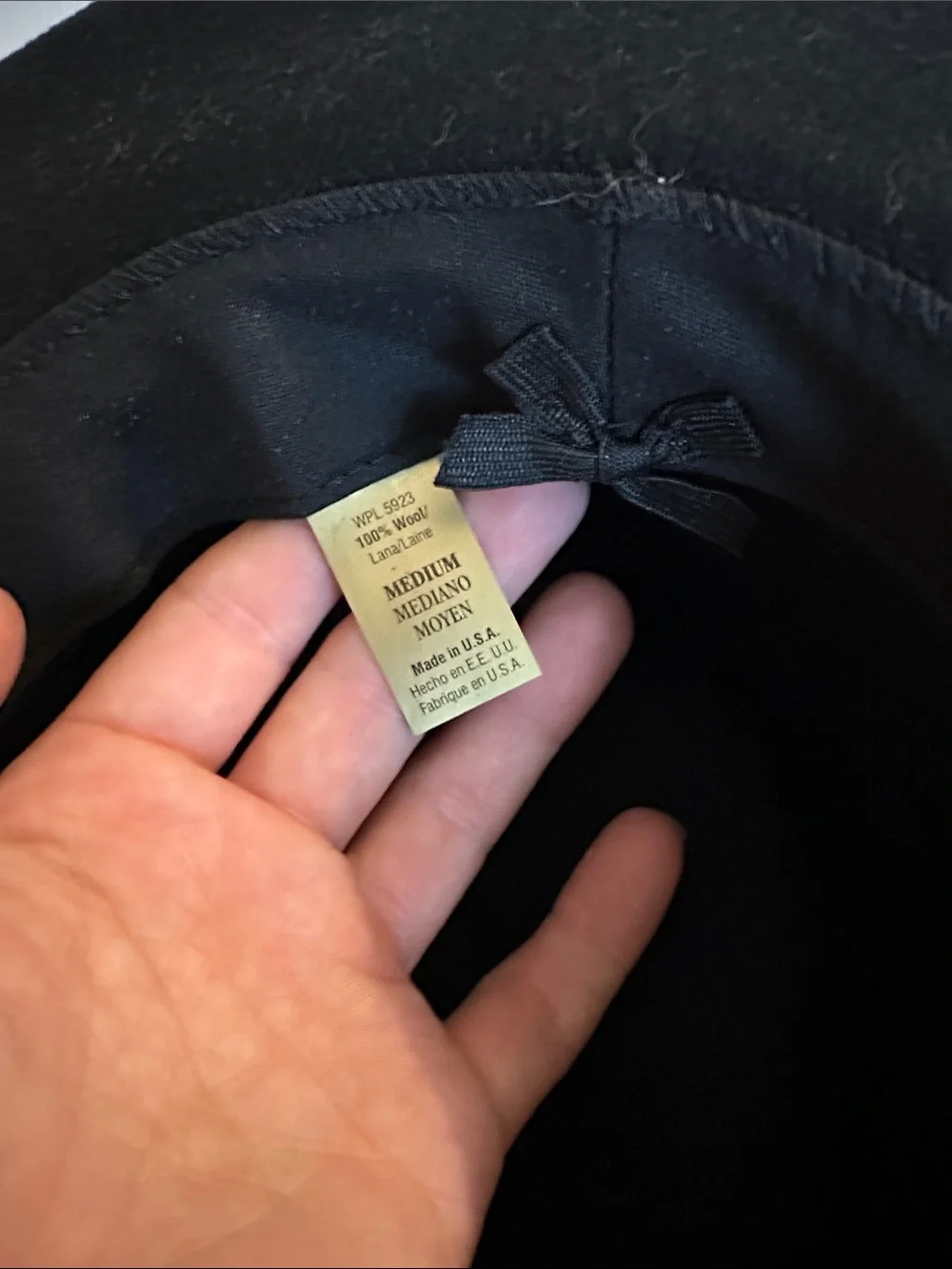 Irvine Park - Black 100% Wool Rancher Hat with Leather Strap Detail - M